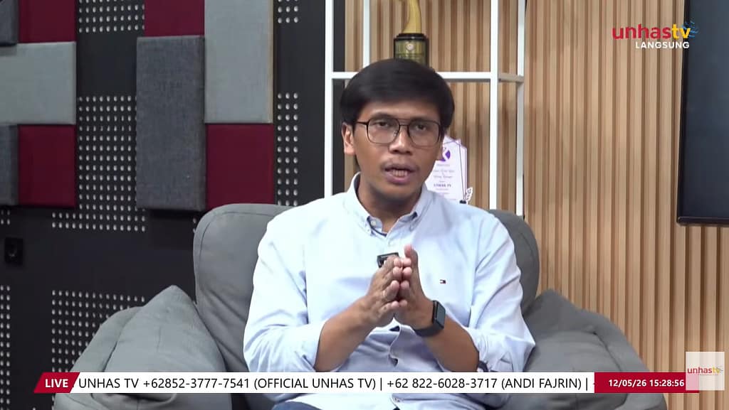 Foto Khairul Umam di Pojok Publik UHNAS TV Bahas Strategi UMKM Naik Kelas dan Peran Inkubator Bisnis Kota Makassar