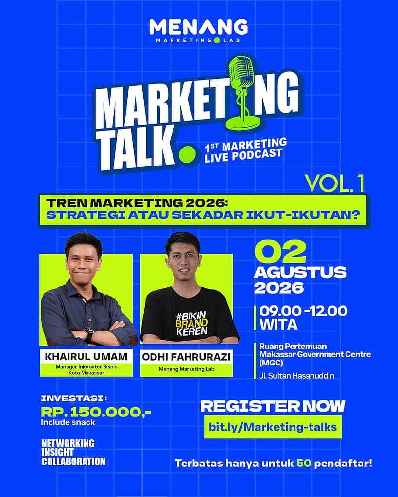 Poster Marketing Talks Menang Agency 2026