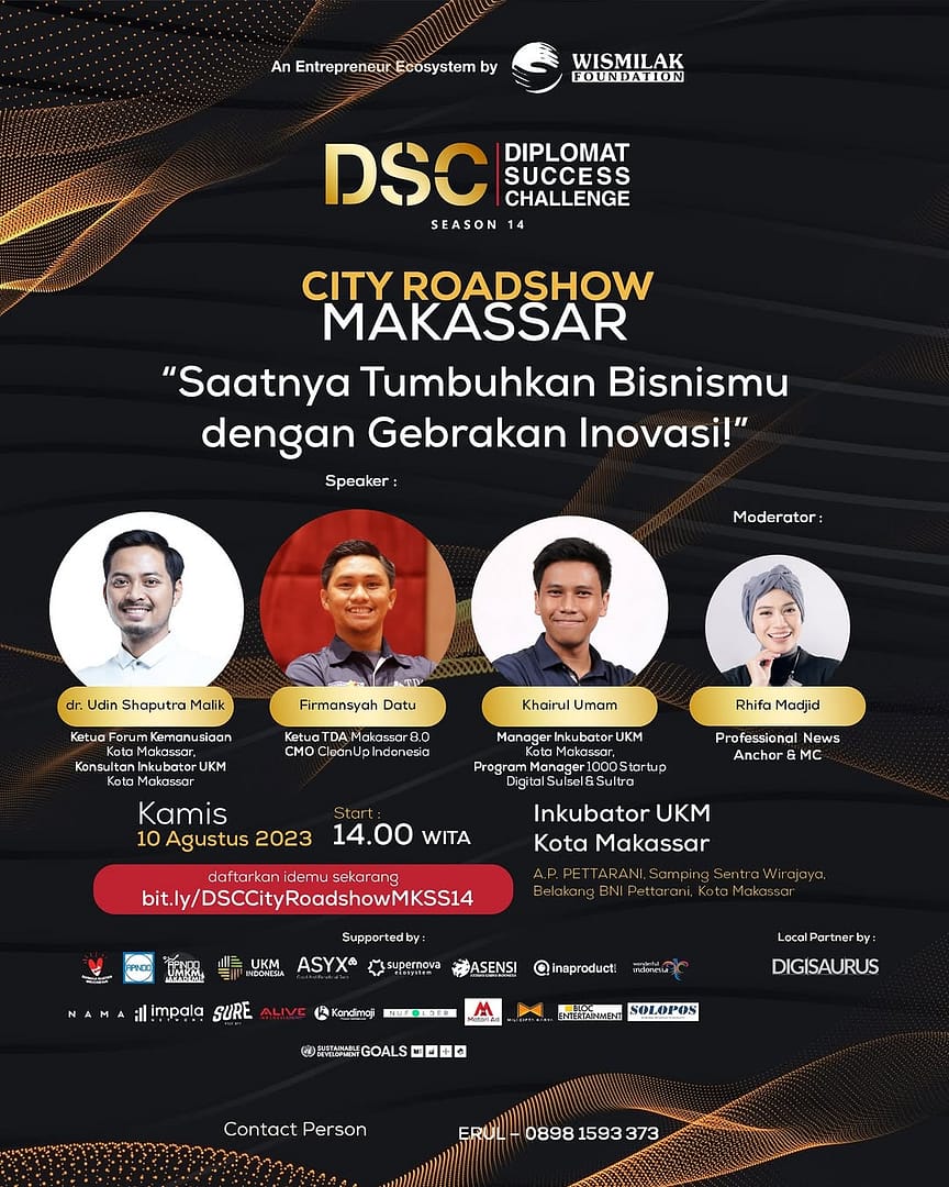 Poster Diplomat Success Challenge City Roadshow Makassar 2023