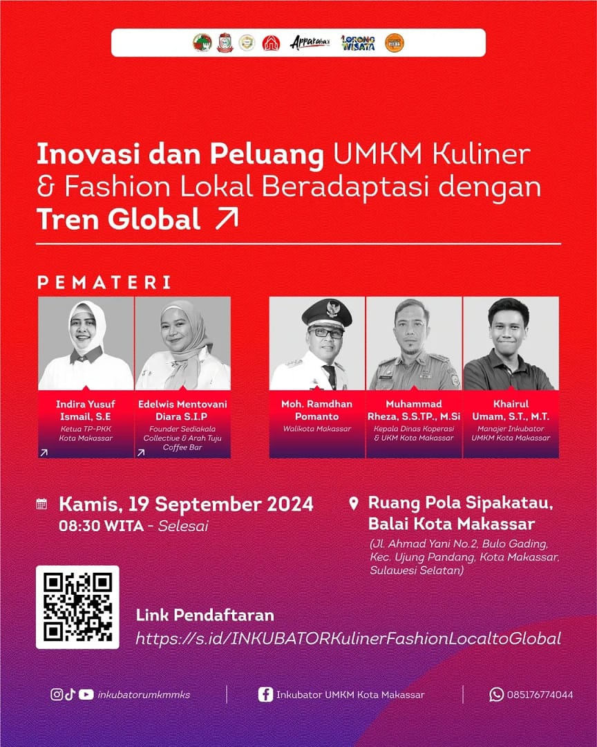 Pelatihan UMKM Inovasi & Peluang UMKM Kuliner & Fashion Lokal Beradaptasi dengan Tren Global 2024 Poster