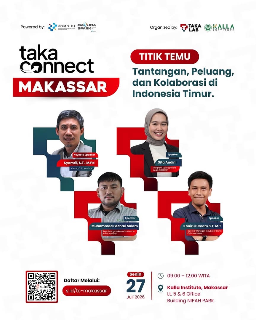 Poster TAKA Connect Makassar 2026: Memperkuat Ekosistem Inovasi dan Kreativitas