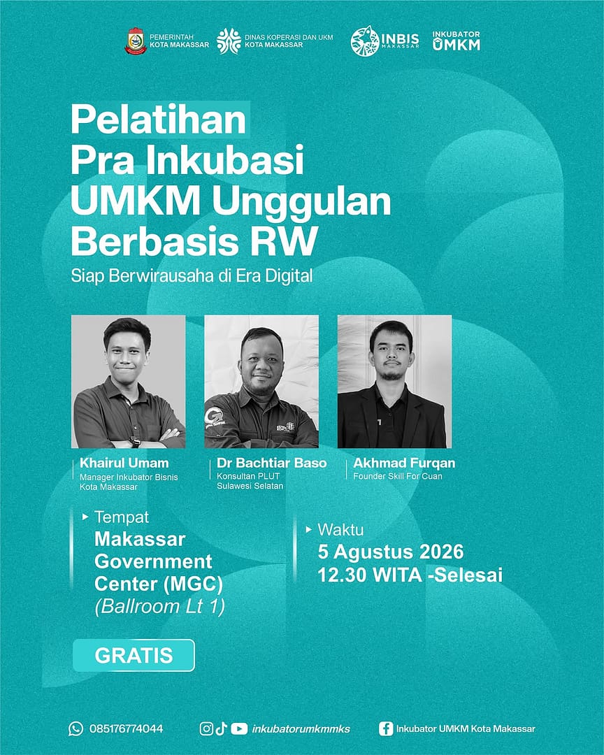 Poster Pra-Inkubasi Inkubator UMKM Kota Makassar - Khairul Umam